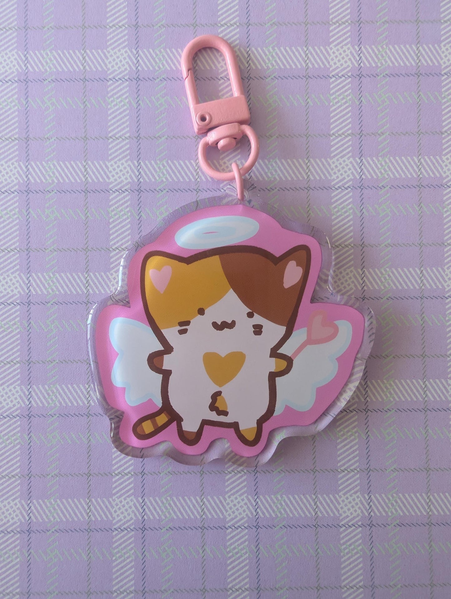 Angel and Devil Cat Stickers & Keychain