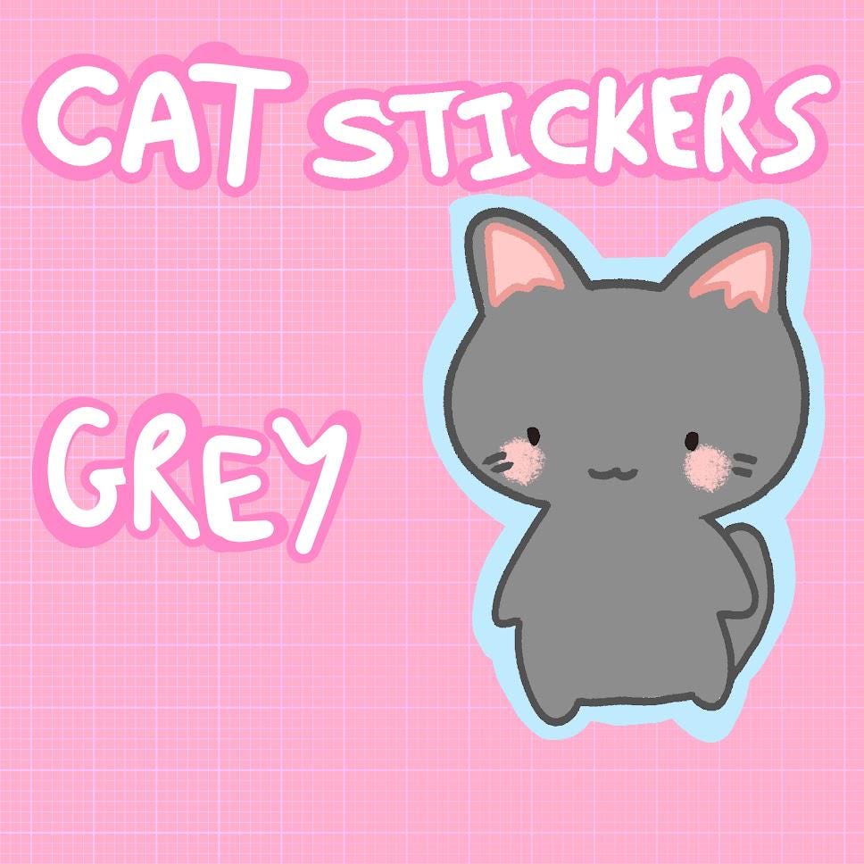 Cat Stickers - Tuxedo, Tabby, Ginger, Calico, White, Grey, Black, Alien Cat
