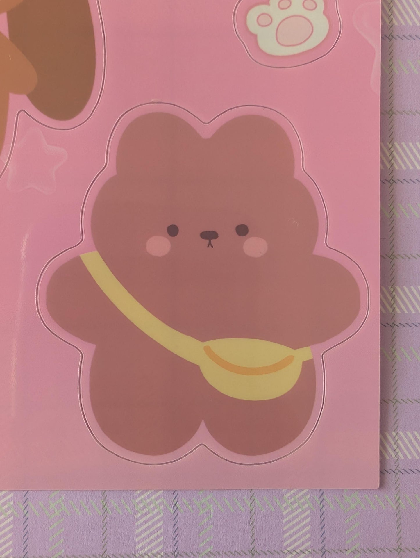 Woodsy Sticker Sheet, Puppy, Cat, Bear Characters
