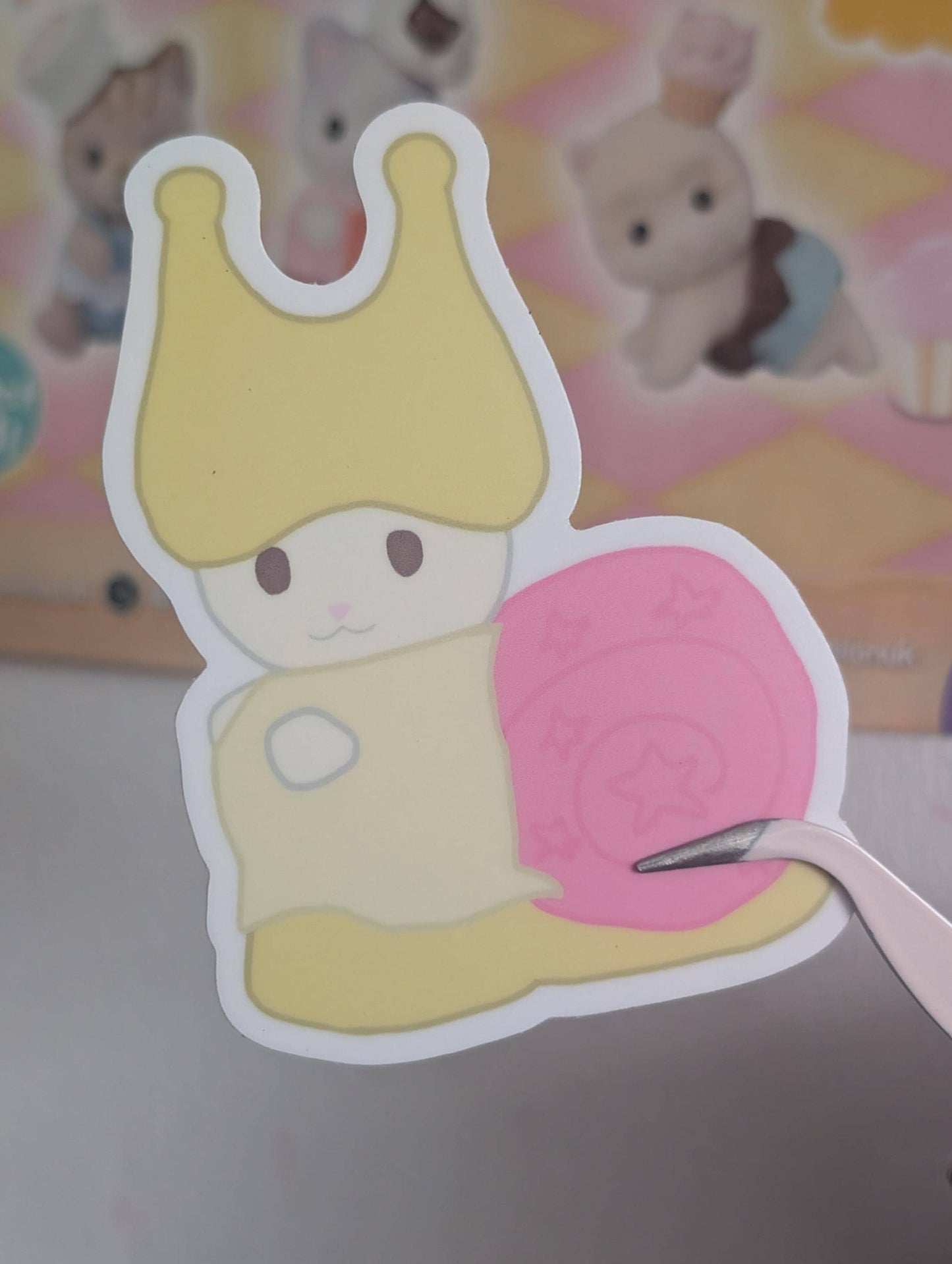 Cat Baby Snail Sticker - Shiny Glitter Version