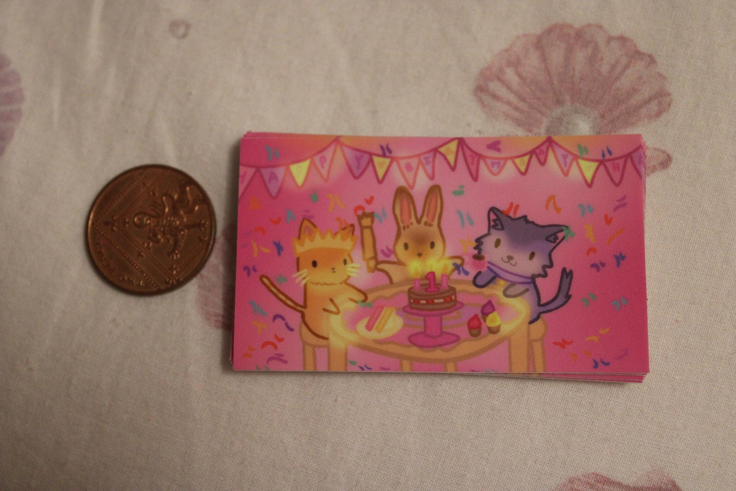 Kawaii Animal Tea Party Birthday Sticker