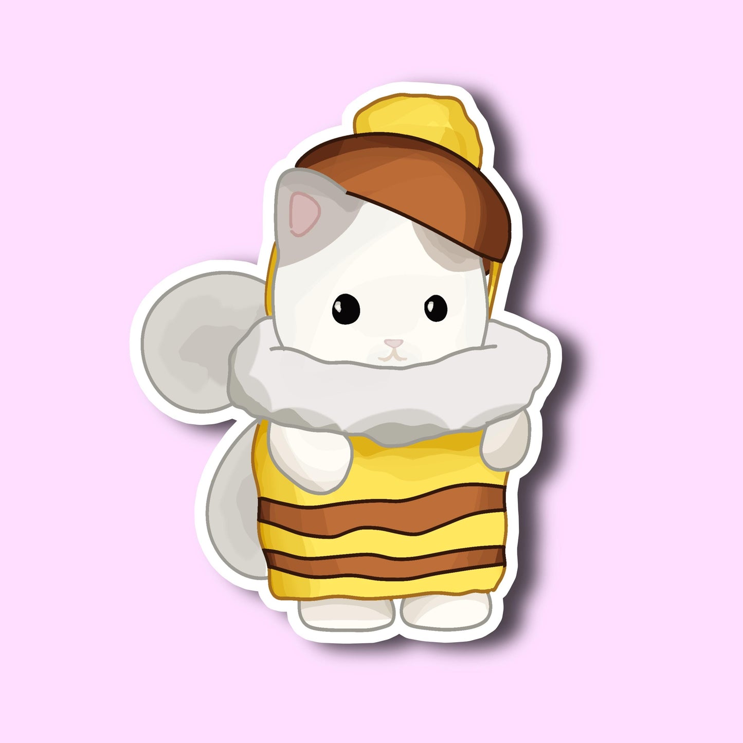 Baby Kitten Bee Sticker
