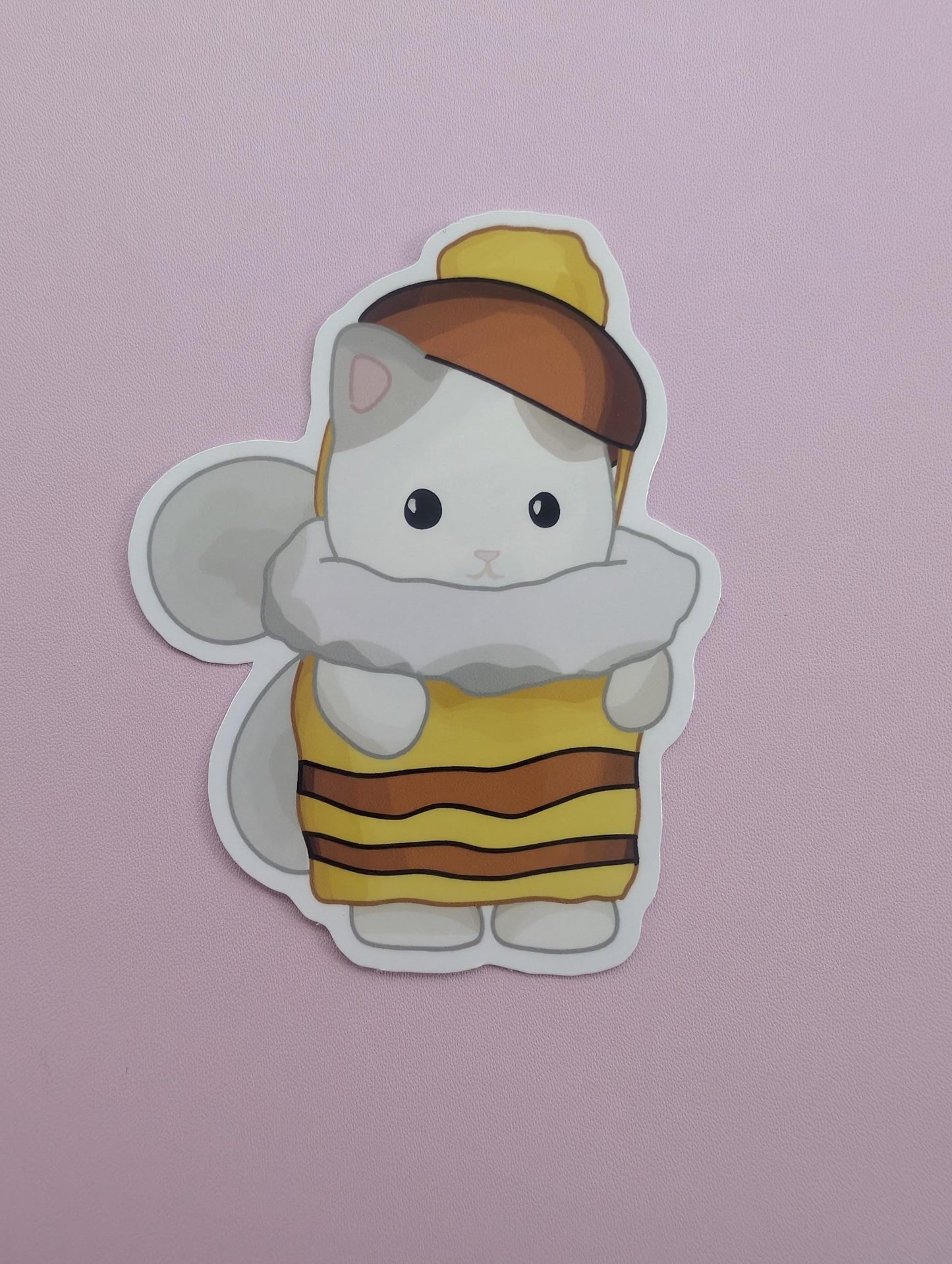 Baby Kitten Bee Sticker