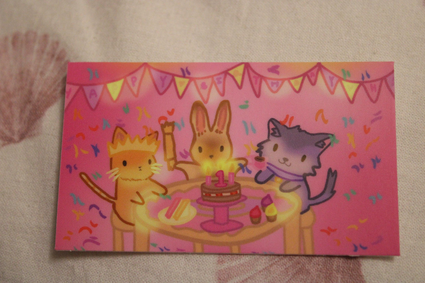 Kawaii Animal Tea Party Birthday Sticker