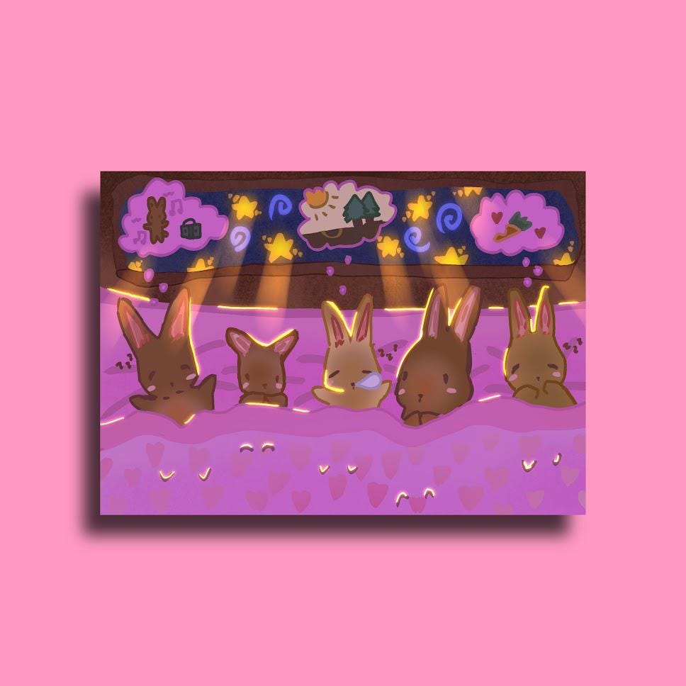 Sleeping Bunnies Sticker