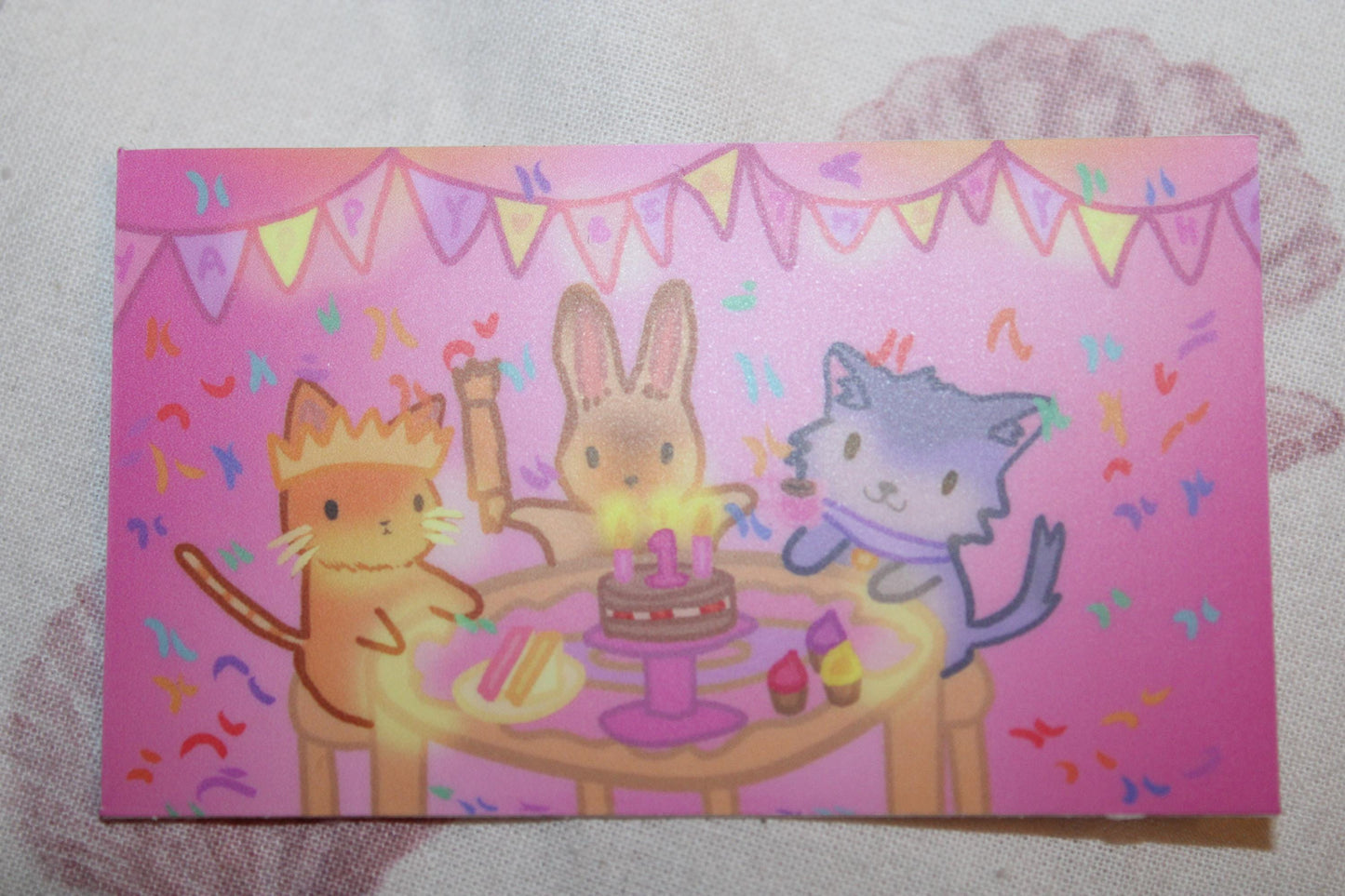 Kawaii Animal Tea Party Birthday Sticker