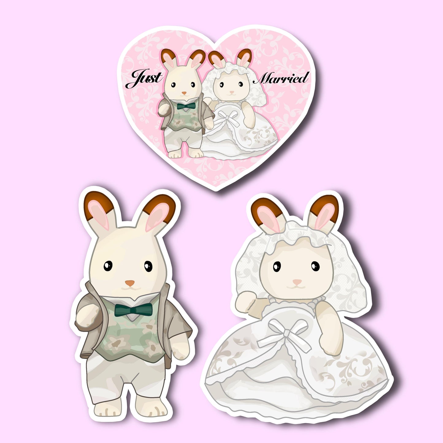 Bunny Wedding Bride And Groom Sticker