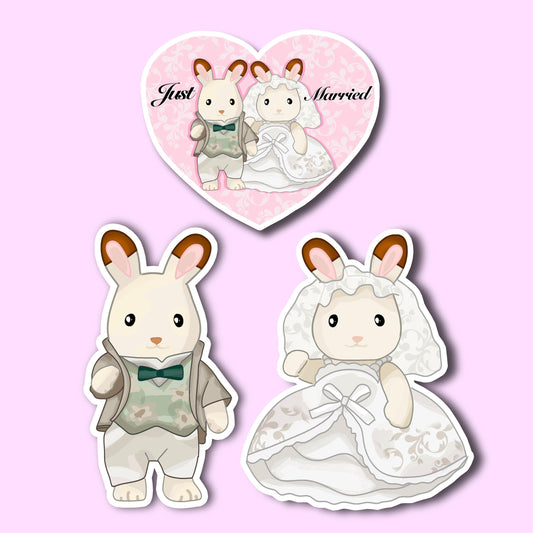 Bunny Wedding Bride And Groom Sticker