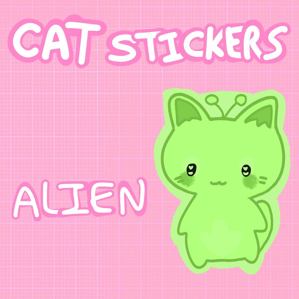 Cat Stickers - Tuxedo, Tabby, Ginger, Calico, White, Grey, Black, Alien Cat