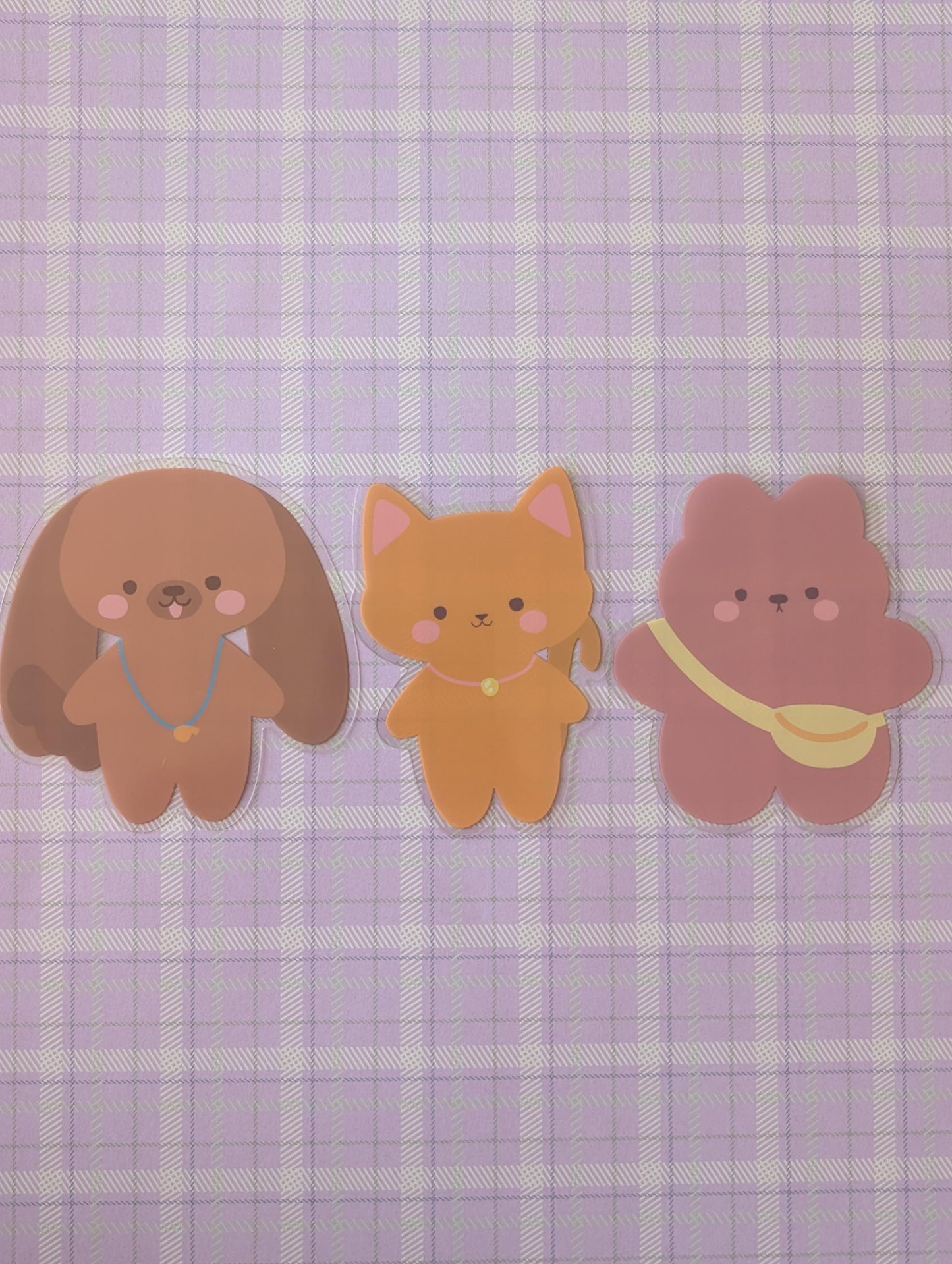Woodsy Sticker Sheet, Puppy, Cat, Bear Characters