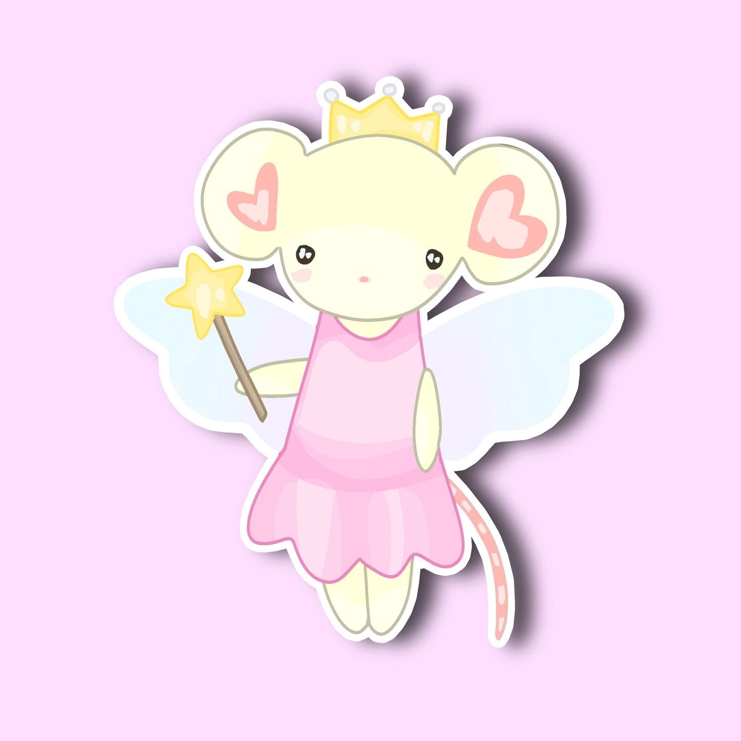 Whimsical Mouse Fairy Sticker