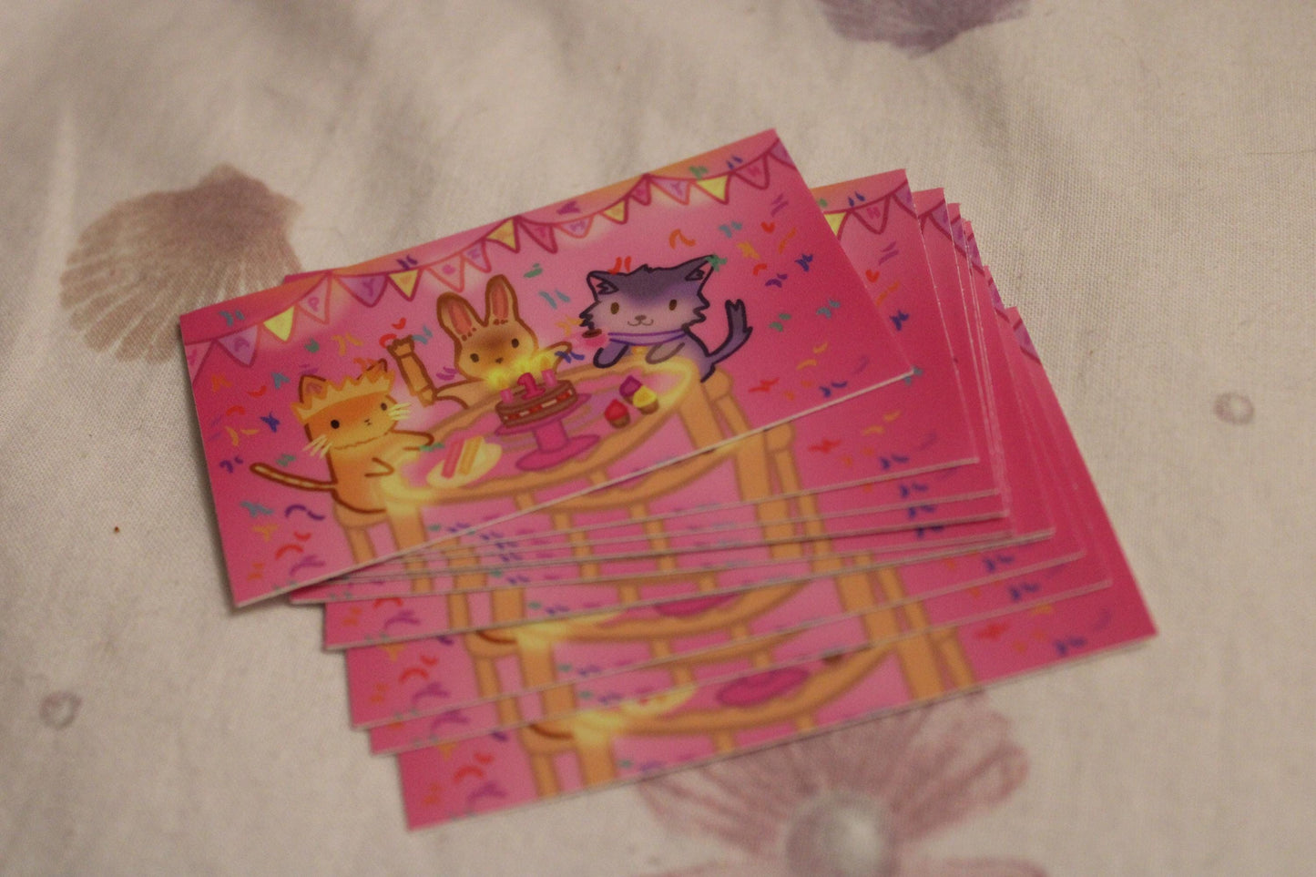 Kawaii Animal Tea Party Birthday Sticker