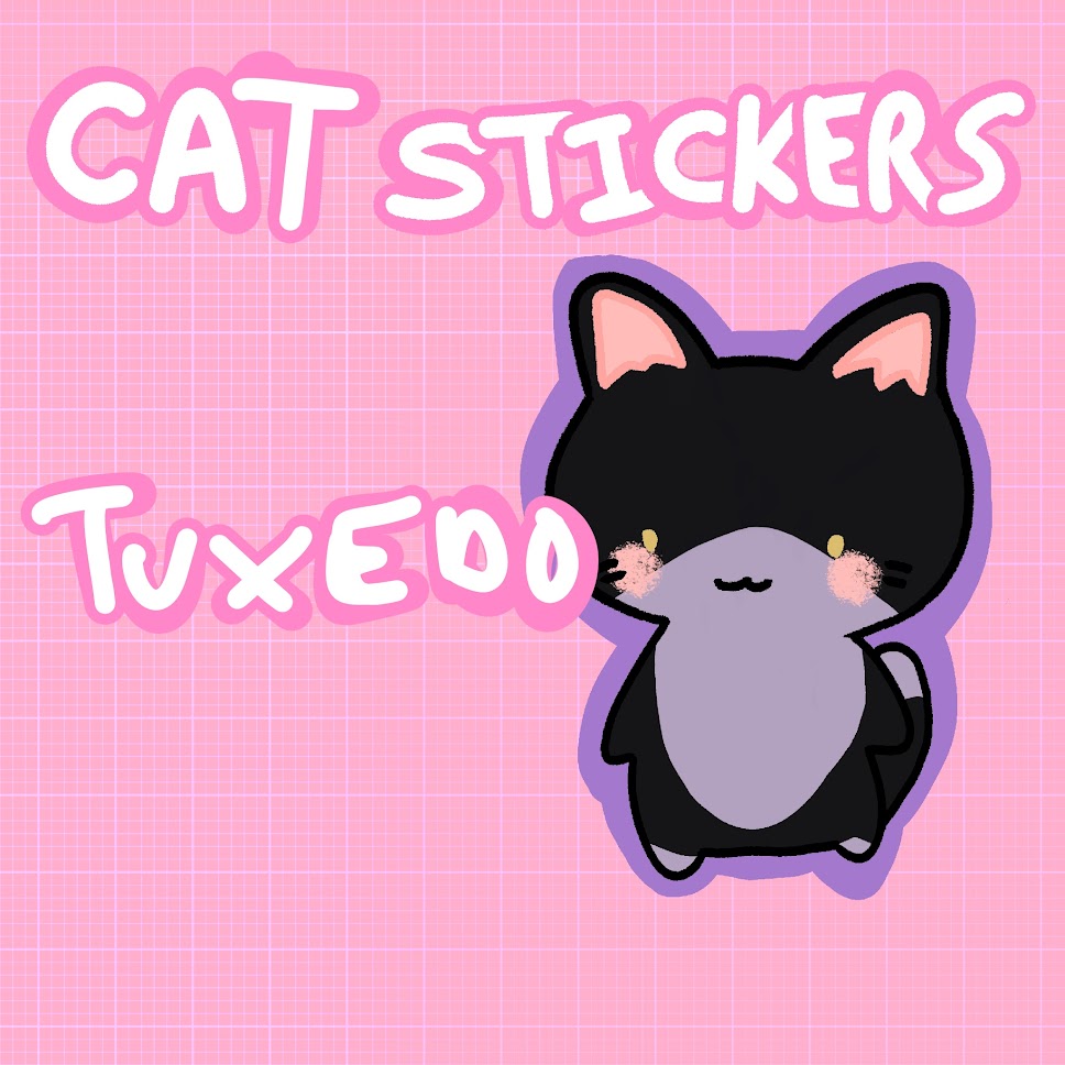 Cat Stickers - Tuxedo, Tabby, Ginger, Calico, White, Grey, Black, Alien Cat